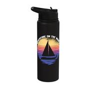 Adventure On The Waves Retro Yacht Stainless Steel Insulated Water Bottle