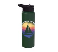 Adventure On The Waves Retro Yacht Stainless Steel Insulated Water Bottle