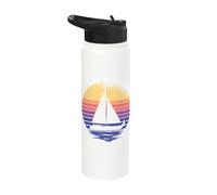 Adventure On The Waves Retro Yacht Stainless Steel Insulated Water Bottle