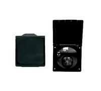 ADVENTURE OUTDOOR SUPPLIES Black Flush-Fitting 240V 16A CEE Mains Inlet for Caravans & Motorhomes - External Electric Hook-Up Socket with Hinged Lid - Easy-Fit Design