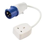 ADVENTURE OUTDOOR SUPPLIES Caravan Site Mains Trailing Socket - UK 3-Pin Socket to Caravan/Motorhome Hook-Up Plug