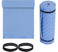 Adventure Peaks Camping Mat Extra Thick 1.5 Cm Lightweight Waterproof Foam Yoga Sleeping Mat With Elastic Straps Ideal For Fishing Exercise Blue