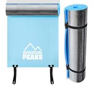 ADVENTURE PEAKS Camping Mat Water Resistant EVA Foam Exercise Mat Extra Thick 0.6 CM Lightweight Yoga Mats with Elastic Straps Ideal for Exercise, Camping & Travelling (Blue with Silver Foil)