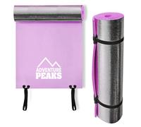 Adventure Peaks Camping Mat Waterproof Eva Mats With Elastic Straps Lightweight Yoga Exercise Mat 0.6Cm Thick Pink With Silver Foil