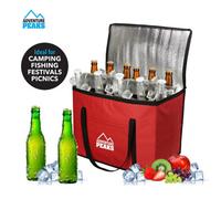 Adventure Peaks Cooler Bag Insulated Lunch Bag Leak Resistant Cool Box With Handle Shoulder Straps & Pocket Thermal Cool Bags Red 60L