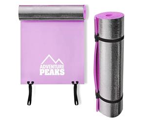 ADVENTURE PEAKS Foil Camping Mat - EVA Foam Yoga Mat with Silver Foil Layer, Waterproof Wipe Clean Surface, Insulated Design, Easy to Carry & Store - Perfect for Camping, Fishing & Exercise