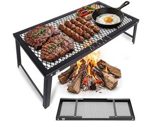 Adventure Peaks Foldable Camping Grill - 63 x 30 x 17 cm Portable Barbecue with Steel Mesh, Foldable Legs, Compact Travel Grill for Camping, Picnic & Outdoor Cooking