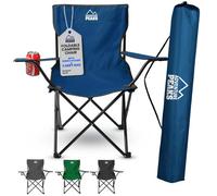Adventure Peaks Folding Camping Chair Fold Up Chair With Cup Holder & Carry Bag Heavy-Duty 600D Polyester Fabric Blue