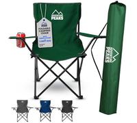 Adventure Peaks Folding Camping Chair Fold Up Chair With Cup Holder & Carry Bag Heavy-Duty 600D Polyester Fabric Green