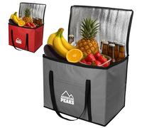 ADVENTURE PEAKS Insulated Cooler Bag - 60L Cool Bag W/Shoulder Strap, Carry Handles, Front Pocket & Secure Zipper Design - Ideal for Keeping Food and Drinks Cool During Picnics and Outdoor Events