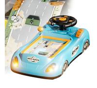 Adventure Racing Car Steering Wheel With Multiple Songs - Realistic Simulated Driving Game For Toddlers Over 3, Featuring Interactive Sound And Educational Play For Skill Development(Blue)