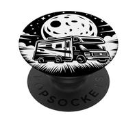 Adventure RV Camping in Moonlight Landscapes PopSockets Adhesive PopGrip