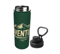 Adventure Script Word 18oz Insulated Water Bottle-Stainless Steel Sports Kettle, Leak Proof Double Wall Thermos for Gym Hiking Travel