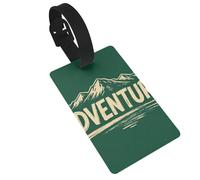 Adventure Script Word Luggage Tags for Suitcases - Durable PVC ID Tags with Detachable Straps for Travel, Backpack, Golf Bag, Anti-Loss