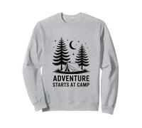 Adventure Starts at Camp Wilderness Camping Sweatshirt