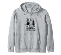 Adventure Starts at Camp Wilderness Camping Zip Hoodie