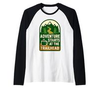 Adventure Starts at The Trailhead Outdoor Explorer Raglan Baseball Tee