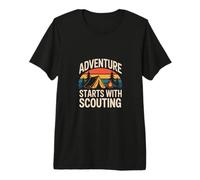 Adventure Starts with Scouting Retro Camping Premium T-Shirt
