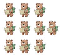 Adventure Stickers for Adults, Travel Stickers for Water Bottles, 10x Bear Style Travel Adventure Stickers-Water Bottle Decoration/Water Bottle Entrance Sticker