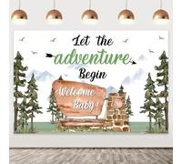 Adventure Theme Birthday Party Decoration Let The Adventure Begin Backdrop for Pregnancy Celebration Birthday Party Supplies