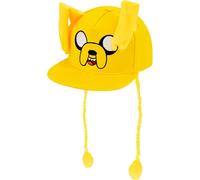 Adventure Time Baseball Cap, Jake The Dog Adjustable Snapback Hat with 3D Ears and Tassels, Flat Brim, Yellow, One Size
