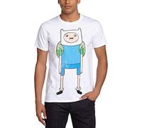 Adventure Time Men's Finn Crew Neck Short Sleeve T-Shirt, White, Medium
