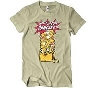 Adventure Time Officially Licensed Makin' Bacon Pancakes Mens T-Shirt (Khaki), Small