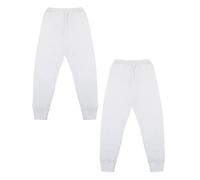 Adventure Togs Childrens Thermal Long Johns, Boys & Girls Winter Base Layer Leggings, Warm Underwear, 2 Pack, White, 12-13 Years