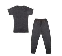 Adventure Togs Childrens Thermal T Shirt and Long John Set, Boys & Girls Winter Base Layers, Top and Trouser Warm Underwear Set, Charcoal, 12-13 Years