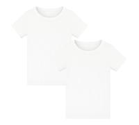 Adventure Togs Kids Thermal T Shirts - Boys and Girls Winter Base Layers, Short Sleeve Skins, 2 Pack White 6-8 Years