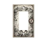 Adventure Wilderness Map Quote Compass Single Rocker Light Switch Cover