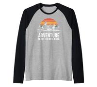 Adventure with A Dog Kayaking Lake River Paddle Outdoor Raglan Baseball Tee