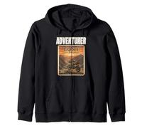 ADVENTURER LOST ON PURPOSE Motorcycle Adventures Travel Road Zip Hoodie