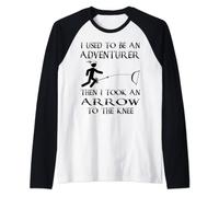 Adventurer Then I Took an Arrow to the Knee Video Game Gift Raglan Baseball Tee
