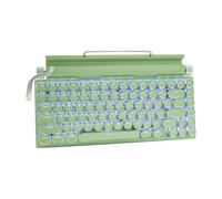 Adventurers Retro Typewriter-Style Mechanical Keyboard, 83 Keys, 75% Compact Layout, Bluetooth 5.0 and Wired, Hot-Swappable Blue Switch, White Backlit for Windows/Mac/iPad/PC/Laptop (Mint Green)
