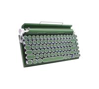Adventurers Retro Typewriter-Style Mechanical Keyboard, 83 Keys, 75% Compact Layout, Bluetooth 5.0 and Wired, Hot-Swappable Blue Switch, White Backlit for Windows/Mac/iPad/PC/Laptop (Dark Green)