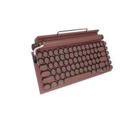 Adventurers Retro Typewriter - Style Mechanical Keyboard - 83 Keys,75% Compact Layout,Bluetooth 5.0 and Wired, Hot - Swappable Blue Switch, White Backlit, for Windows/Mac/iPad/PC/Laptop (Rosewood Red)