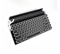 Adventurers Typewriter Style Retro Mechanical Keyboard, White Backlight, 83 Key Bluetooth 5.0 Blue Axis Compatible with Desktop, Laptop, Mac and Mobile, Black, 12.3 x 6.6 x 1.6 Inches