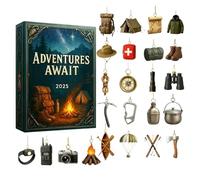 Adventures Advent Calendars 2025, 2d Acrylic Hangable Ornament, 24 Days Christmas Countdown Calendar With Adventure Ornament For Learning Development Fun Activity