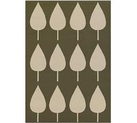 Adventures Kids Green Rug - Lovely Leaves - 120X170 cm