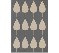 Adventures Kids Grey Rug - Lovely Leaves - 160X235 cm