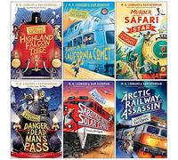 Adventures on Trains Series 6 Books Collection Set By M. G. Leonard & Sam Sedgman (Danger at Dead Man's Pass, Murder on the Safari Star, The Arctic Railway Assassin, Highland Falcon Thief & More)