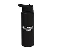 Adventures Over Things - Minimalist Inspirational Saying Stainless Steel Insulated Water Bottle