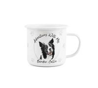 Adventures with My Border Collie Enamel Mug - Sentimental Durable White Outdoor Drinks Cup Gifts for Dog Lovers - Travel Camping Hiking Present 500ml