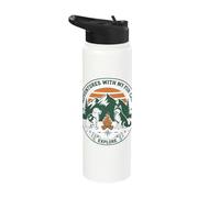 Adventures with My Fur Crew Dog Camping Explore Design Stainless Steel Insulated Water Bottle