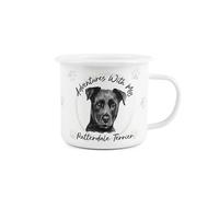 Adventures with My Patterdale Terrier Enamel Mug - Sentimental Durable White Outdoor Drinks Cup Gifts for Dog Lovers - Travel Camping Hiking Present 500ml