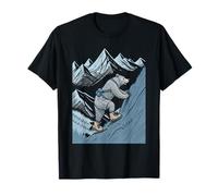 Adventurous Bear Climbing Mountain Art Hiking Souvenir T-Shirt