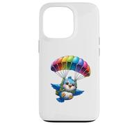 Adventurous Bird Parachute Design - Cute Flying Paradox Art Case for iPhone 13 Pro