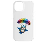 Adventurous Bird Parachute Design - Cute Flying Paradox Art Case for iPhone 14