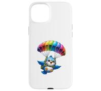 Adventurous Bird Parachute Design - Cute Flying Paradox Art Case for iPhone 15 Plus